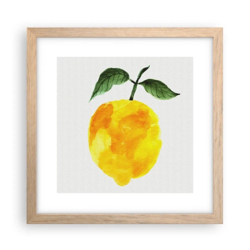 Pôster com moldura de carvalho claro - Como saborear o sol - 30x30 cm