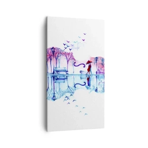 Quadro em tela - Trago-vos cânticos de chuva - 45x80 cm