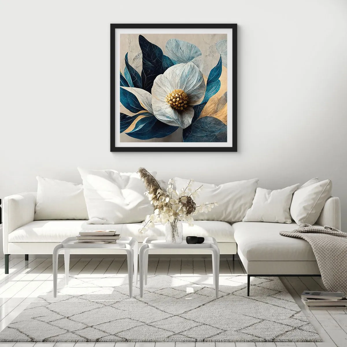 Pôster com moldura preta - Tem um coração de ouro - 40x40 cm