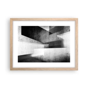 Pôster com moldura de carvalho claro - Estrutura espacial - 40x30 cm
