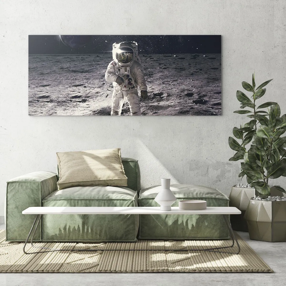 Quadro em vidro - Saudações da Lua - 90x30 cm