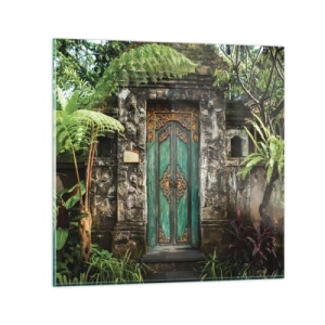 Quadro em vidro - Portas para um mundo exótico - 50x50 cm