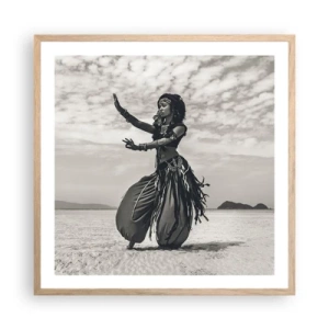 Pôster com moldura de carvalho claro - Dança das Ilhas do Sul - 60x60 cm