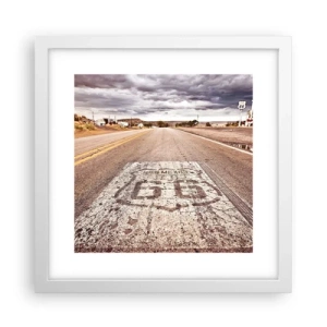 Pôster em moldura branca - Mother Road - uma lenda americana - 30x30 cm