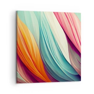 Quadro em tela - Tecido arco-íris - 60x60 cm