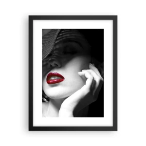 Pôster com moldura preta - Um estudo em vermelho - 30x40 cm