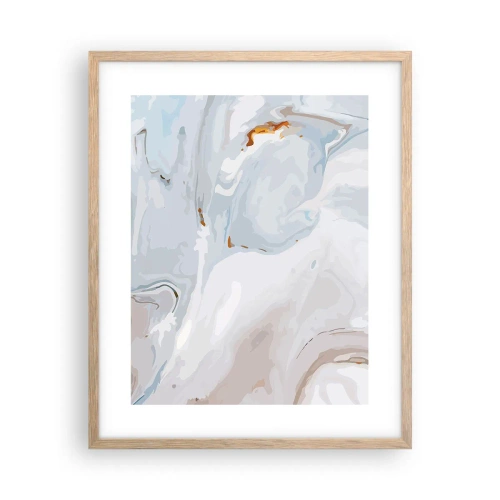 Pôster com moldura de carvalho claro - Branco elevado - 40x50 cm