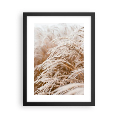 Pôster com moldura preta - Curvar-se ao sol de outono - 30x40 cm