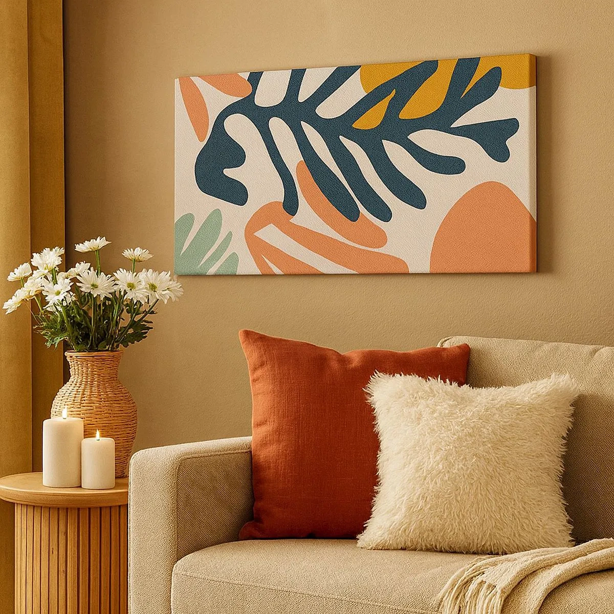 Quadro em tela - Mares de coral - 100x40 cm