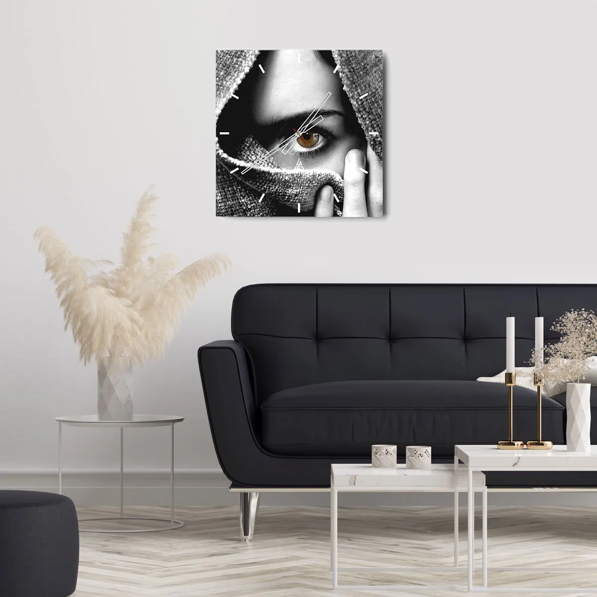 Relógio de parede - Relógio em vidro - Descubra o mistério - 40x40 cm