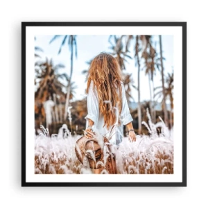 Pôster com moldura preta - Nascida da maciez da relva - 60x60 cm