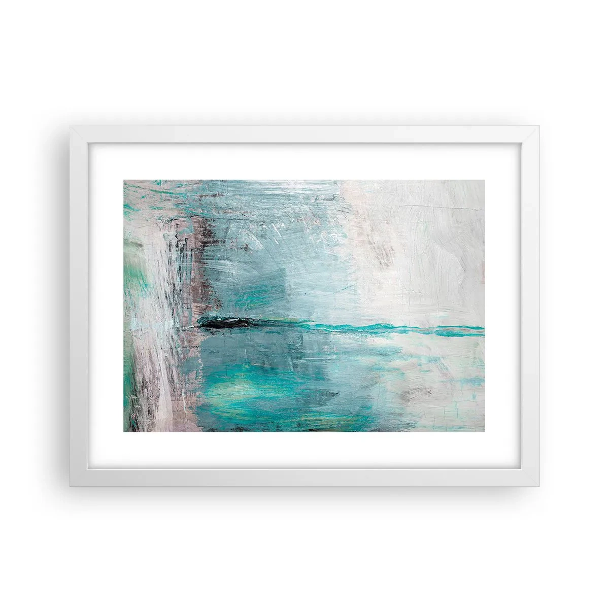 Pôster em moldura branca - Horizontalmente em azul - 40x30 cm