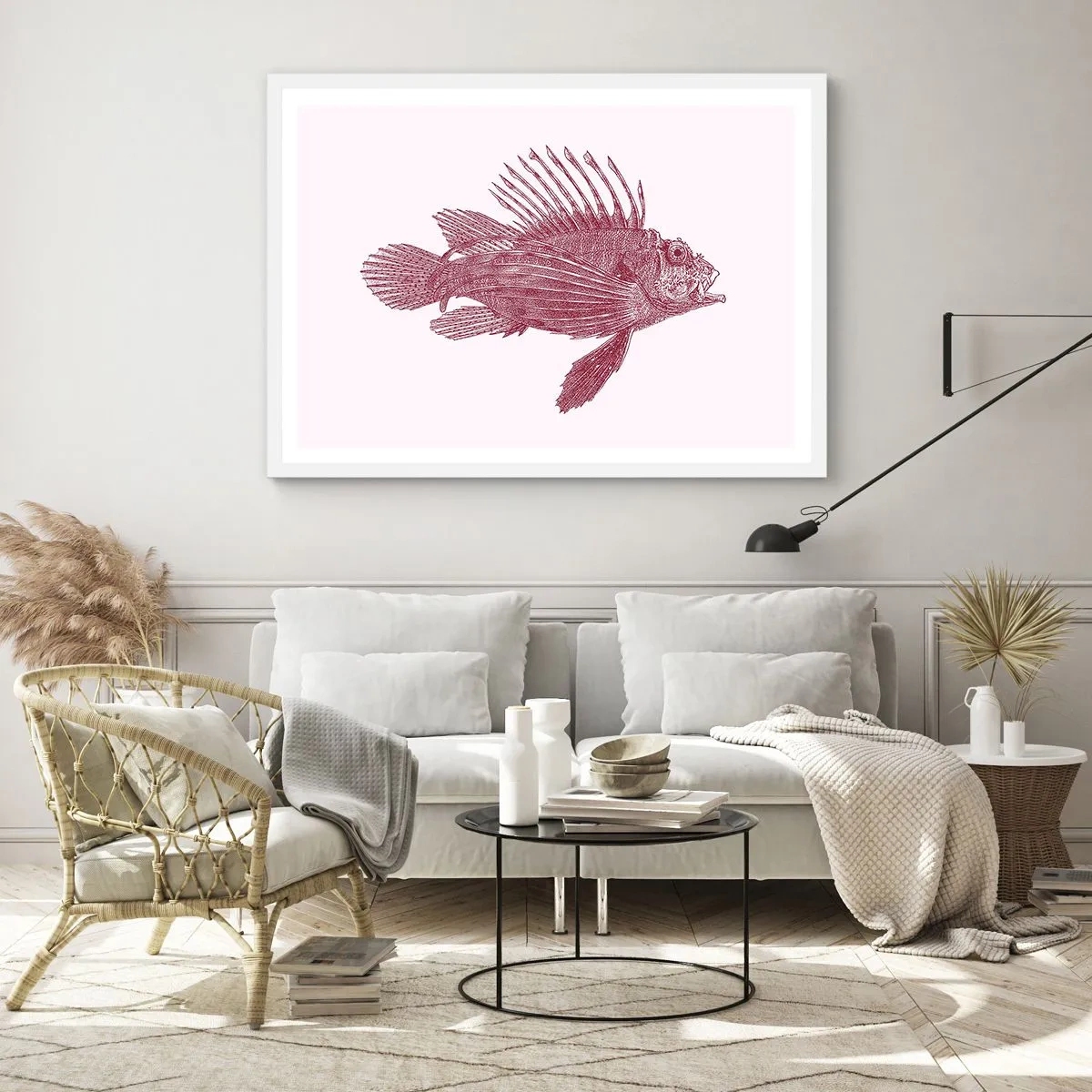 Pôster em moldura branca - Um habitante de águas exóticas - 91x61 cm