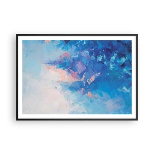 Pôster com moldura preta - Abstração de inverno - 100x70 cm