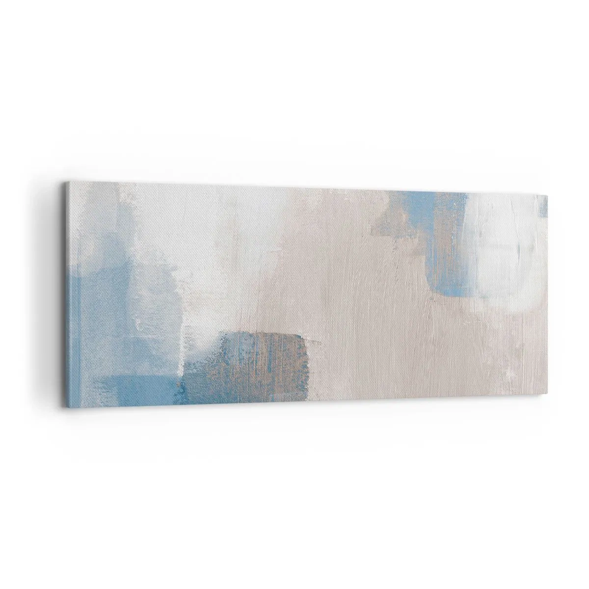 Quadro em tela - Abstração rosa atrás da cortina azul - 100x40 cm