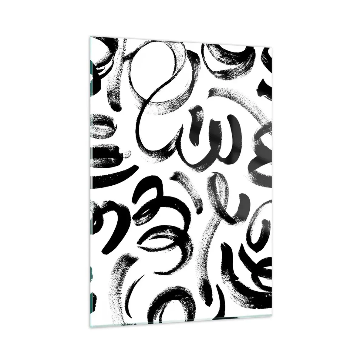 Quadro em vidro - Preto sobre branco - 50x70 cm