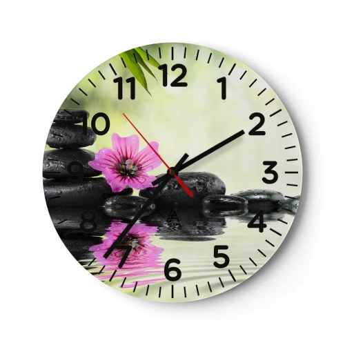 Relógio de parede - Relógio em vidro - Tempo para a alma - 30x30 cm