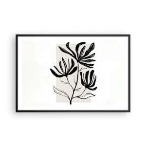 Pôster com moldura preta - Esboço para o herbário - 91x61 cm