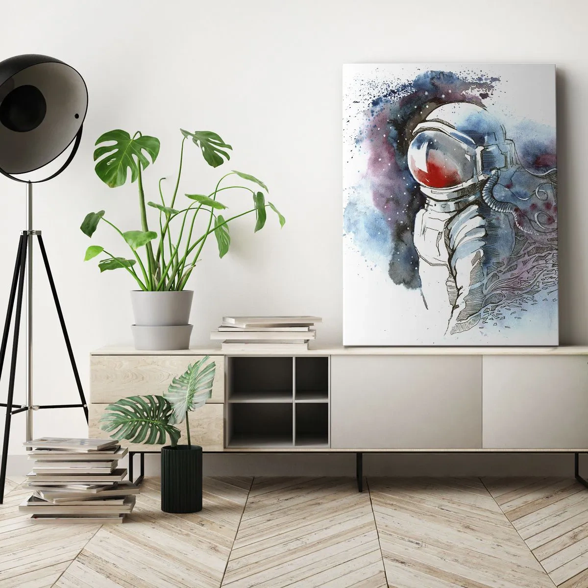 Quadro em tela - Sozinho com o espaço - 50x70 cm