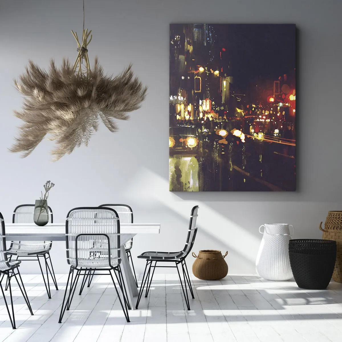 Quadro em tela - Imerso nas luzes da noite - 50x70 cm