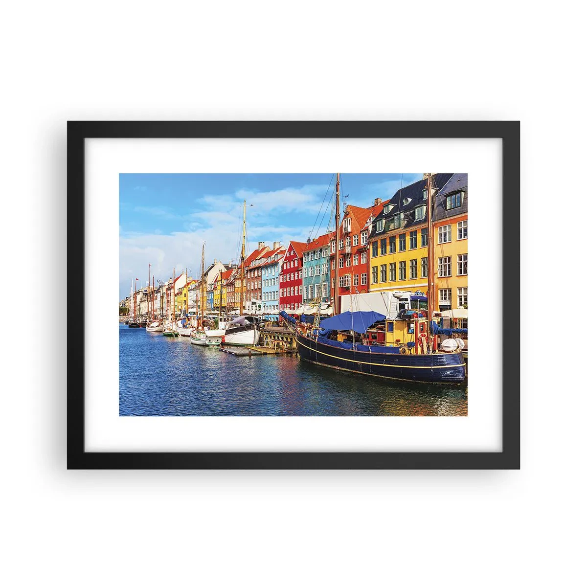 Pôster com moldura preta - Orla alegre - 40x30 cm