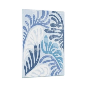 Quadro em vidro - Samambaias azuis - 70x100 cm