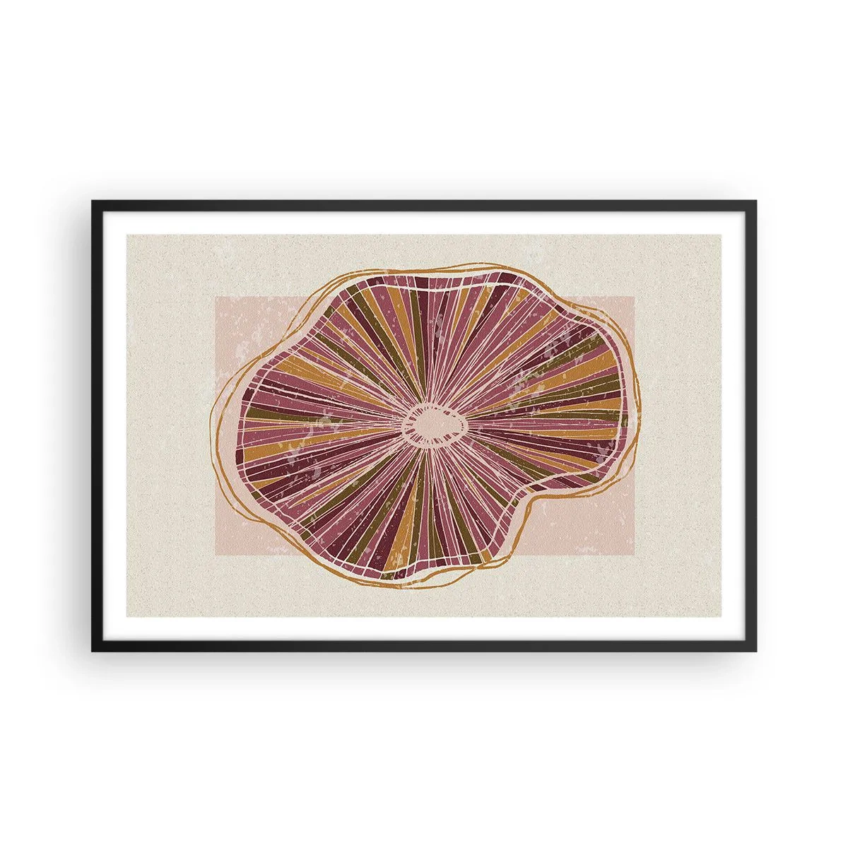 Pôster com moldura preta - Abstração radiante - 91x61 cm