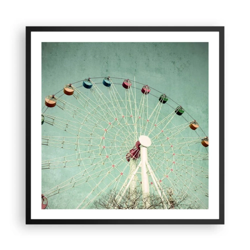 Pôster com moldura preta - Diverte-te - 60x60 cm