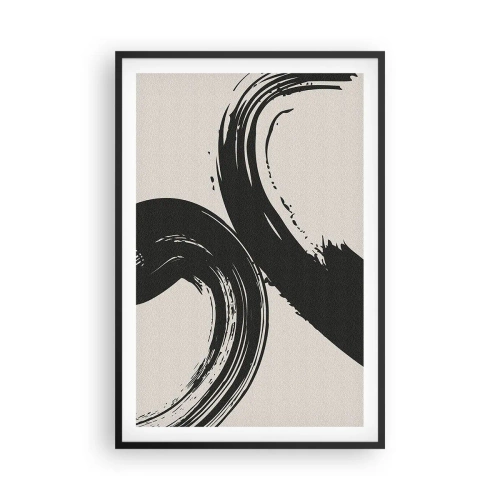 Pôster com moldura preta - Varrer e circular - 61x91 cm