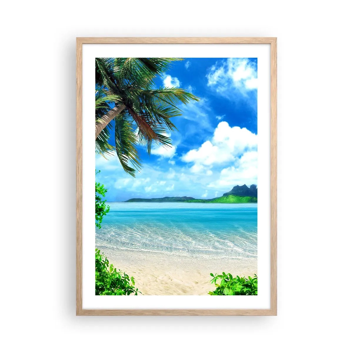 Pôster com moldura de carvalho claro - O azul dos trópicos - 50x70 cm