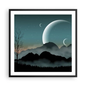 Pôster com moldura preta - Carnaval de uma noite estrelada - 60x60 cm