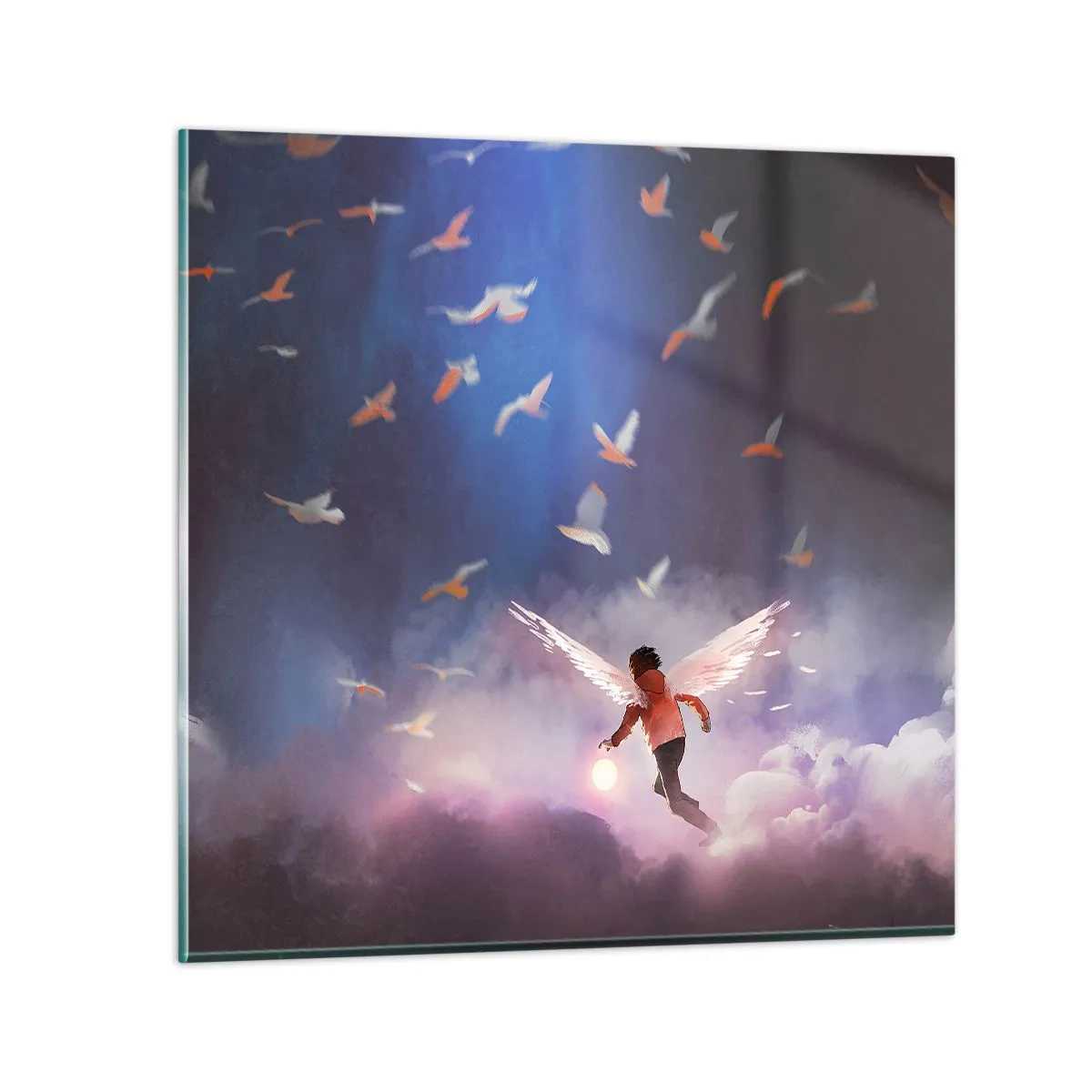 Quadro em vidro - É preciso ter imaginação e coragem - 40x40 cm