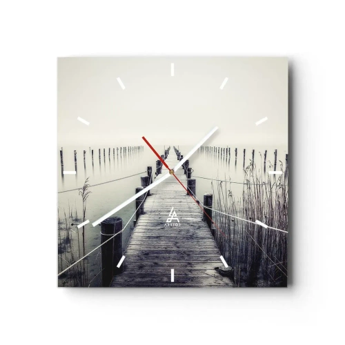 Relógio de parede - Relógio em vidro - Mergulhe em paz - 30x30 cm