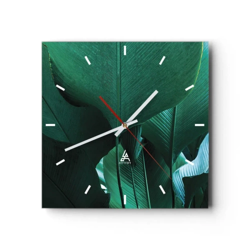 Relógio de parede - Relógio em vidro - De frente para a luz - 30x30 cm