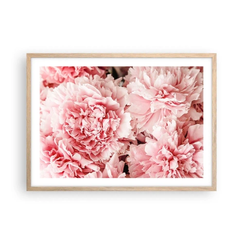 Pôster com moldura de carvalho claro - Sonho rosa - 70x50 cm