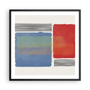 Pôster com moldura preta - A alma da geometria - 60x60 cm