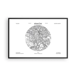 Pôster com moldura preta - Anatomia de Cracóvia - 91x61 cm