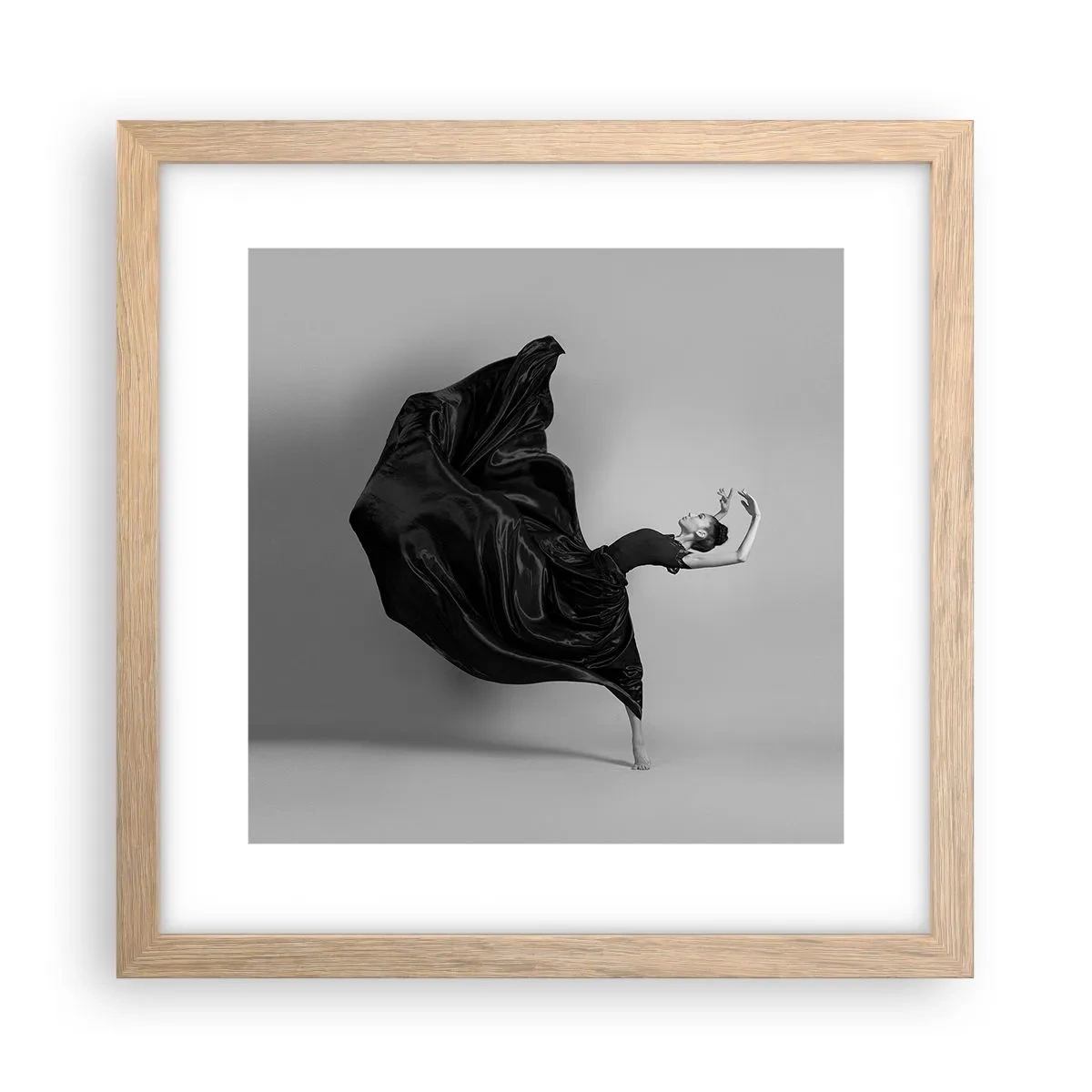 Pôster com moldura de carvalho claro - Com as asas da música - 30x30 cm