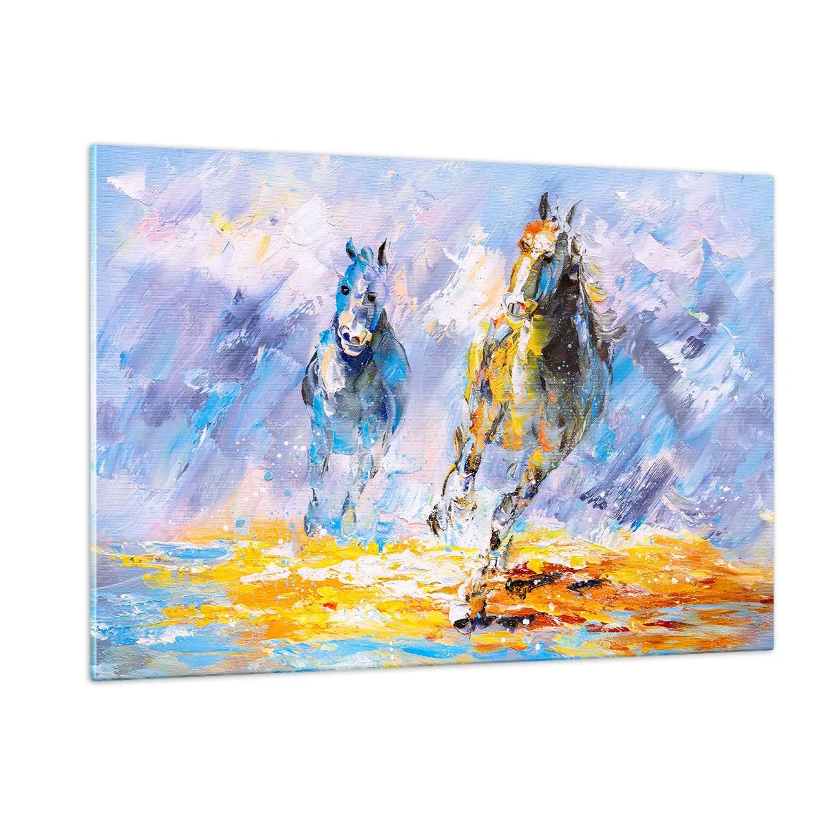 Quadro em vidro - Galopando através do brilho - 120x80 cm
