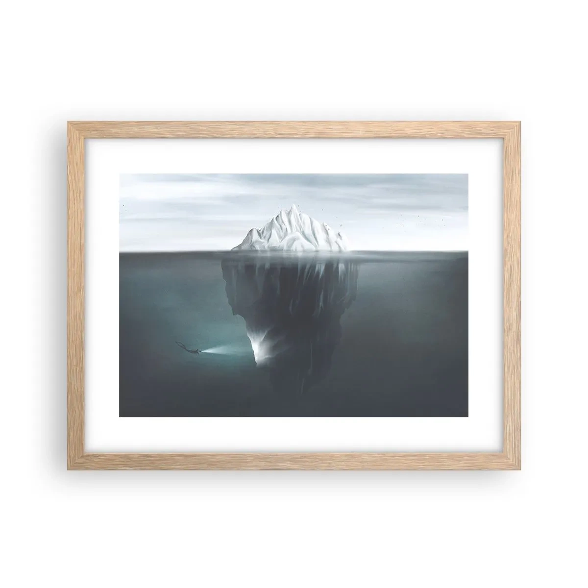 Pôster com moldura de carvalho claro - Mistério subaquático - 40x30 cm