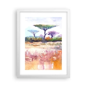 Pôster em moldura branca - Cores da savana - 30x40 cm