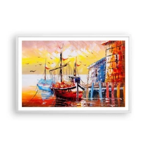 Pôster em moldura branca - Feliz retorno - 91x61 cm
