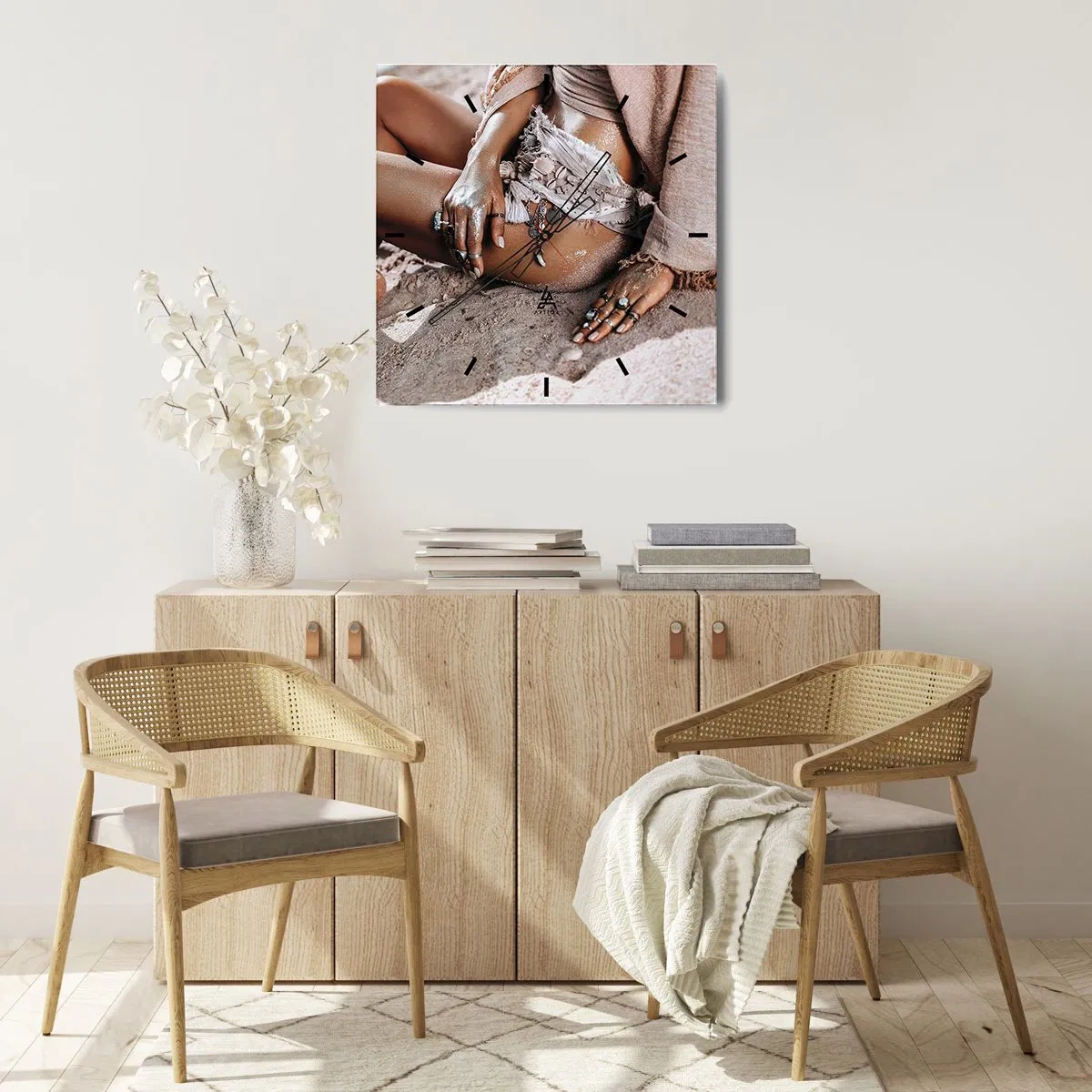 Relógio de parede - Relógio em vidro - Expulsa pelas ondas? - 30x30 cm