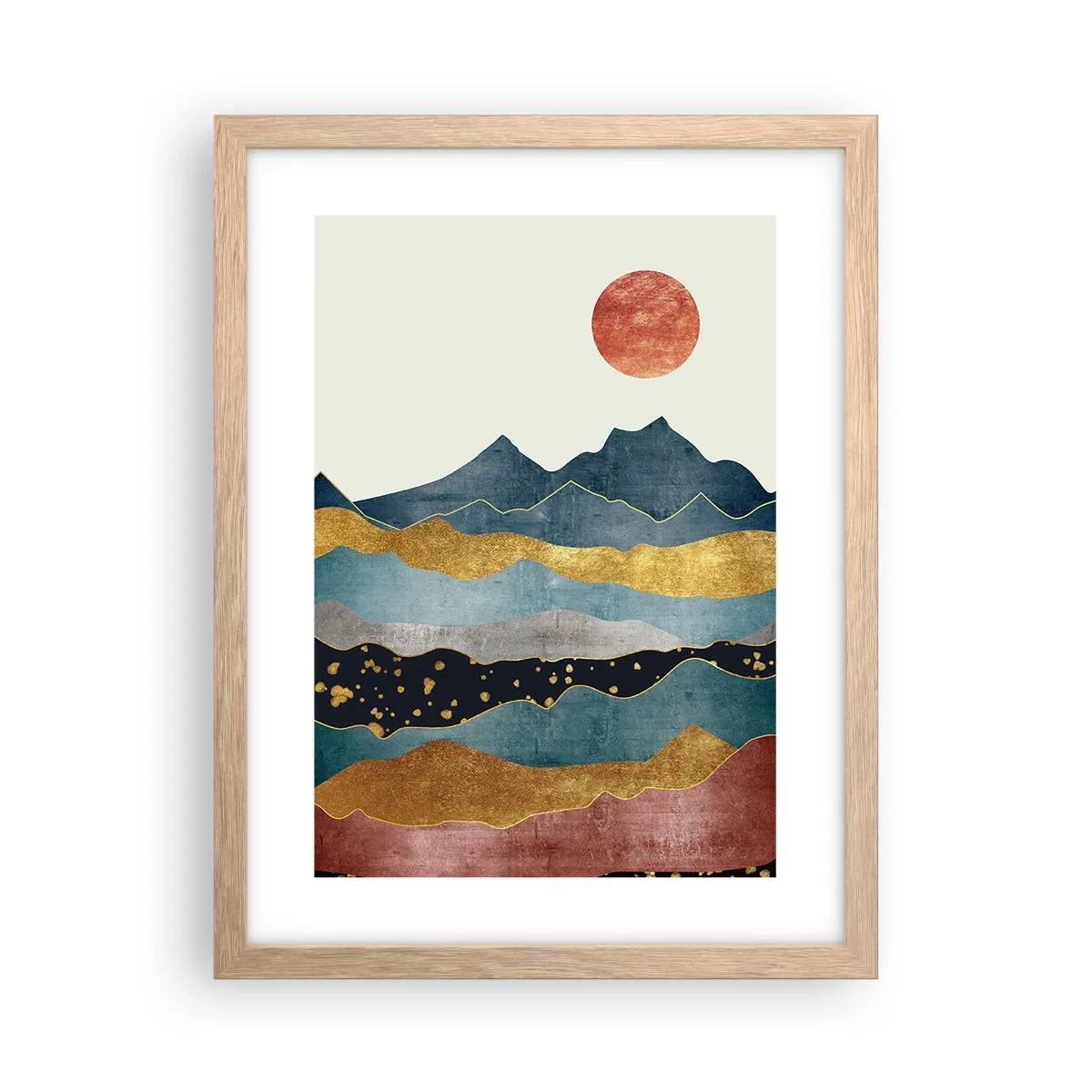 Pôster com moldura de carvalho claro - As camadas do mundo - 30x40 cm