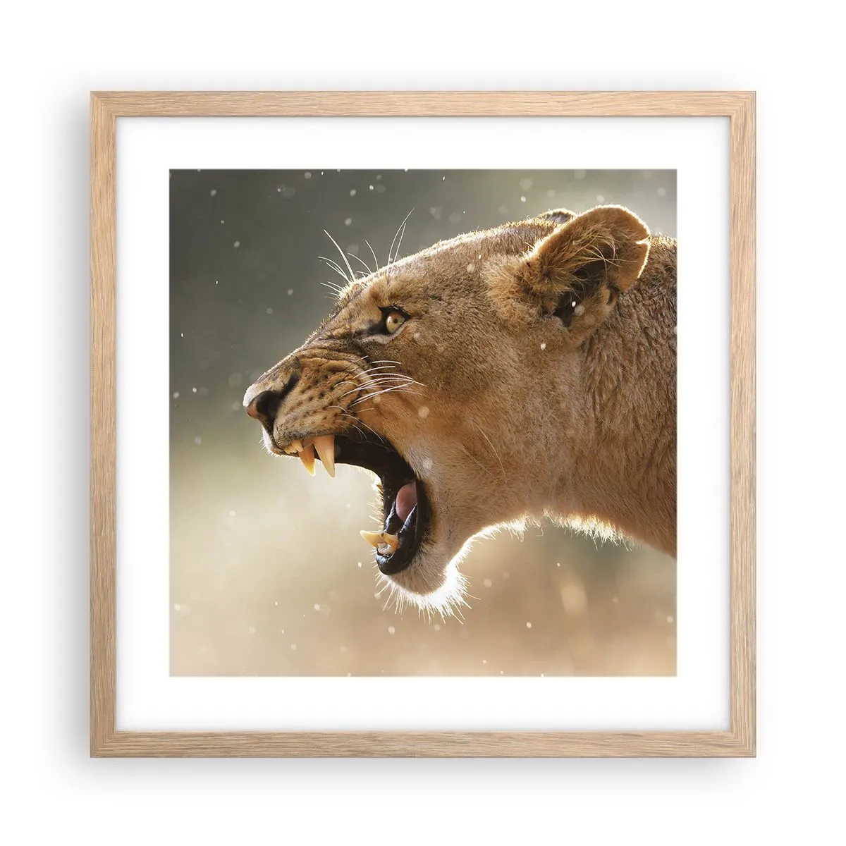Pôster com moldura de carvalho claro - Tente não ouvir - 40x40 cm