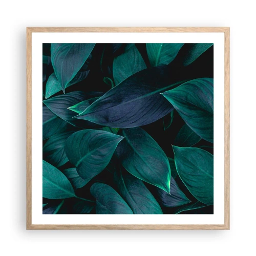 Pôster com moldura de carvalho claro - Verde em si - 60x60 cm