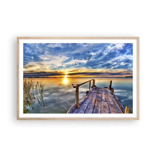 Pôster com moldura de carvalho claro - O vento descansa - 91x61 cm