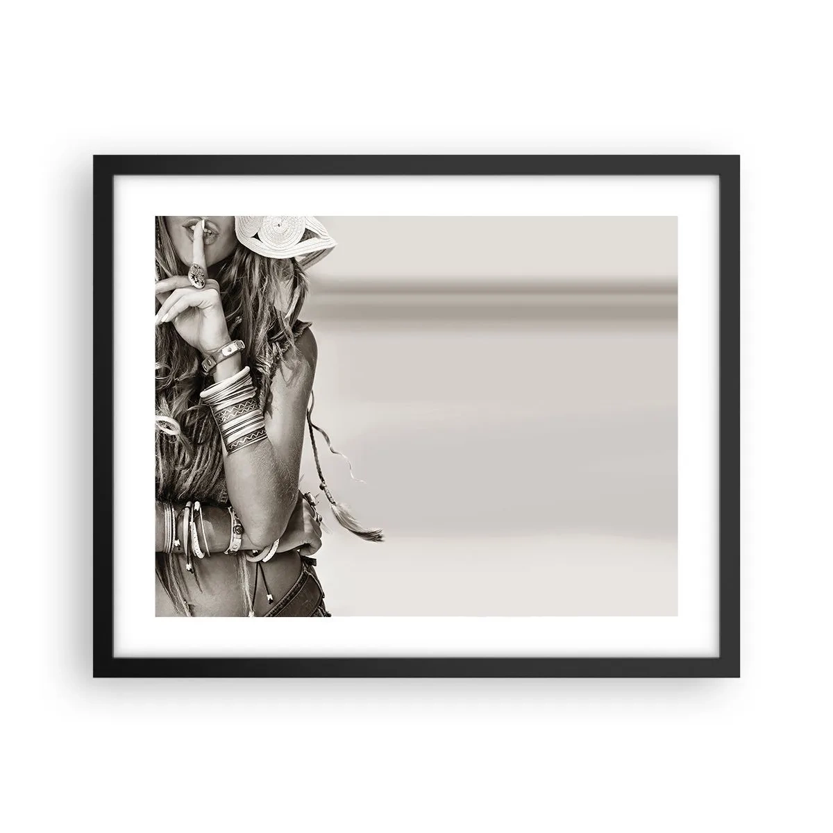 Pôster com moldura preta - Como uma menina - 50x40 cm