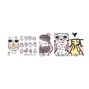 Amostra de Papel de Parede Standard Eco - Tantas funções a desempenhar - Para crianças, Coruja, Crianças - 100x30 cm