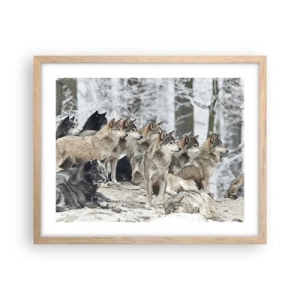 Pôster com moldura de carvalho claro - Família e amigos - 50x40 cm